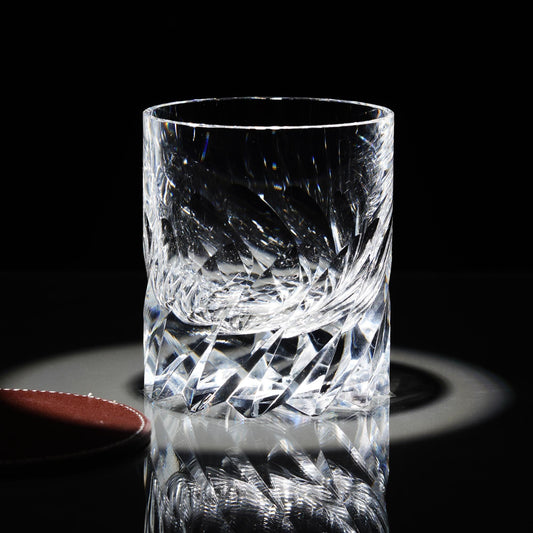 lovecove Hand-Cut Whirlwind Crystal Whiskey Glass image 2