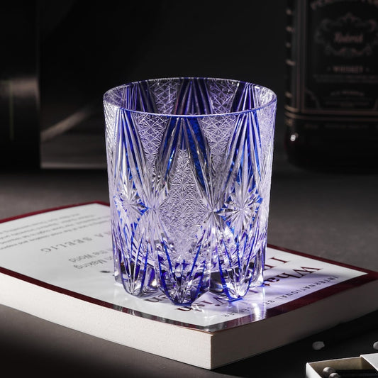 lovecove Hand Cut Blue Crystal Whisky Glass - 1346 – product image 1