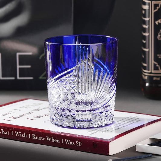 lovecove Hand Cut Blue Crystal Glass – product image 1
