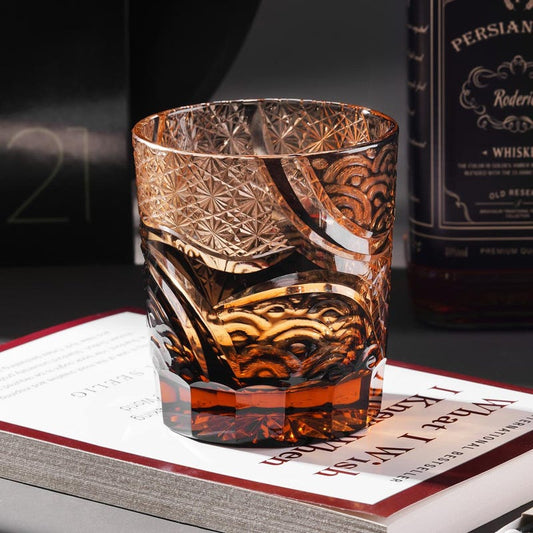 lovecove Hand Cut Black Sea Crystal Whisky Glass – product image 1