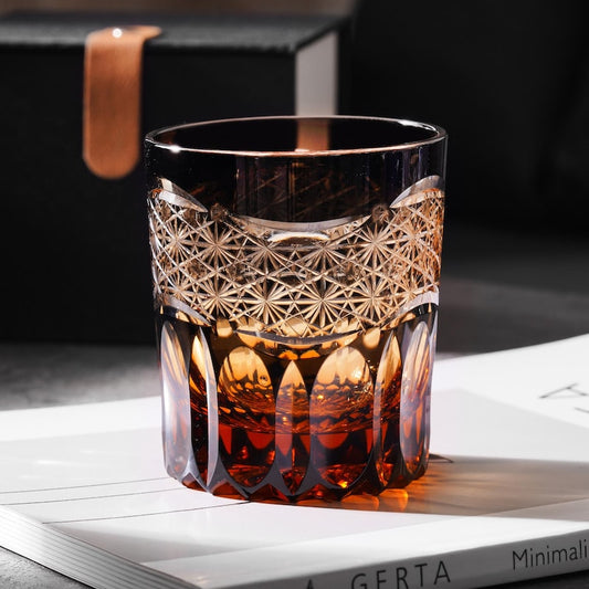 lovecove Hand Cut Black Crystal Whisky Glass – product image 1