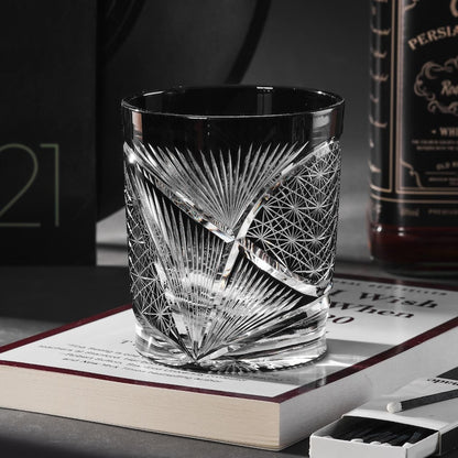 lovecove Hand Cut Kiriko Retro Crystal Whiskey Glass – product image 1
