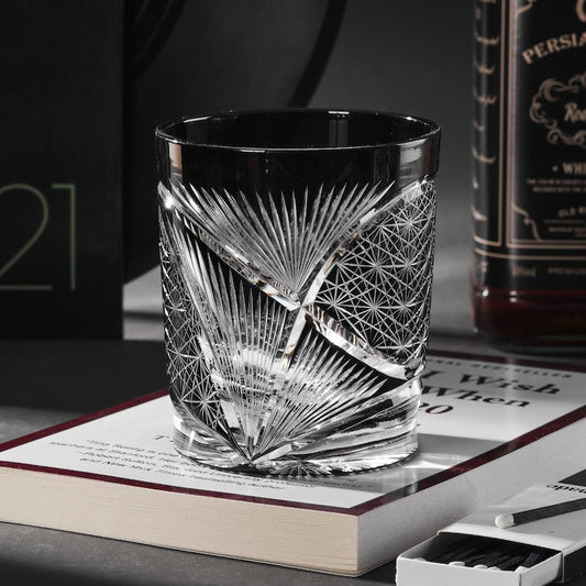 lovecove Hand Cut Kiriko Retro Crystal Whiskey Glass – product image 1