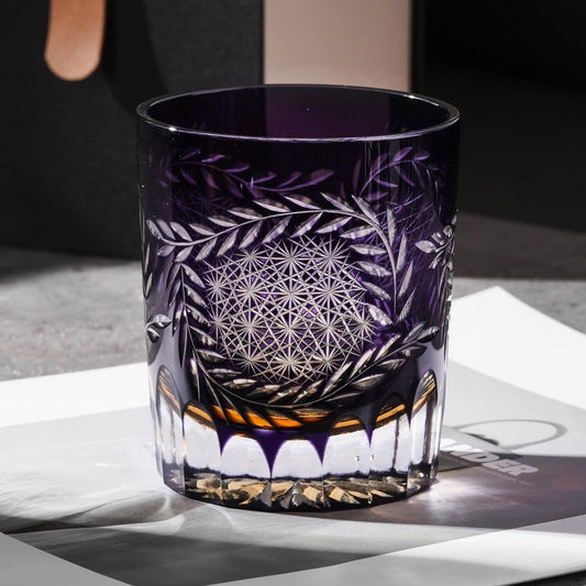 Vitraelle Hand-Cut Wisteria Whiskey Glass – product image 1