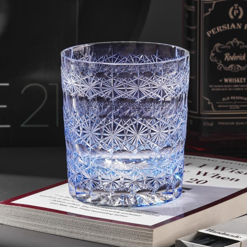 lovecove Hand-Cut Snowflake Crystal Scotch Glass – product image 1