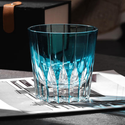 lovecove Hand-Cut Blue Crystal Whiskey Glass – product image 1