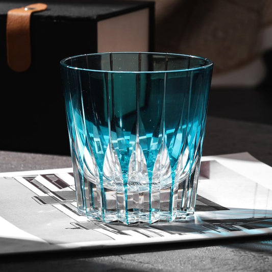 lovecove Hand-Cut Blue Crystal Whiskey Glass – product image 1