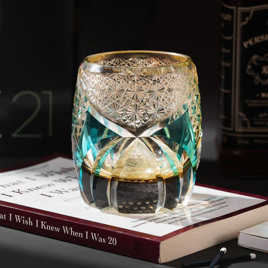 lovecove Hand Cut Vintage Kiriko Crystal Whiskey Tumbler – product image 1