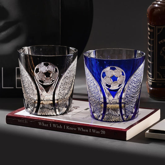 lovecove Engraved Crystal Football Whisky Glass – product image 1