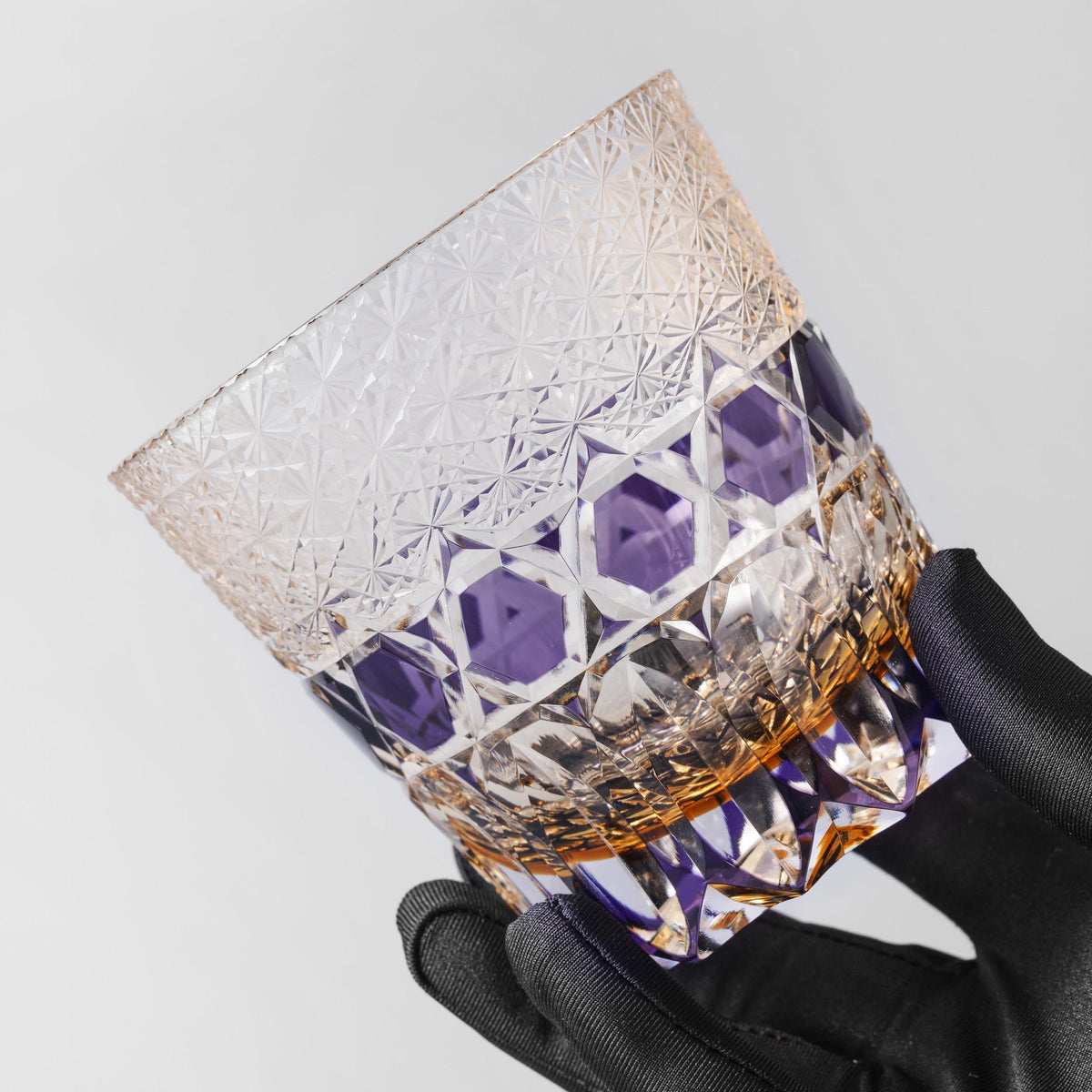 lovecove Hand Cut Purple Crystal Whisky Glass – product image 3