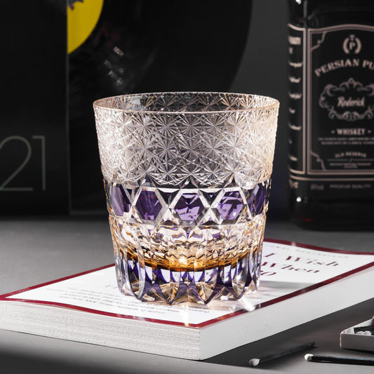 Vitraelle Hand Cut Purple Crystal Whisky Glass – product image 1
