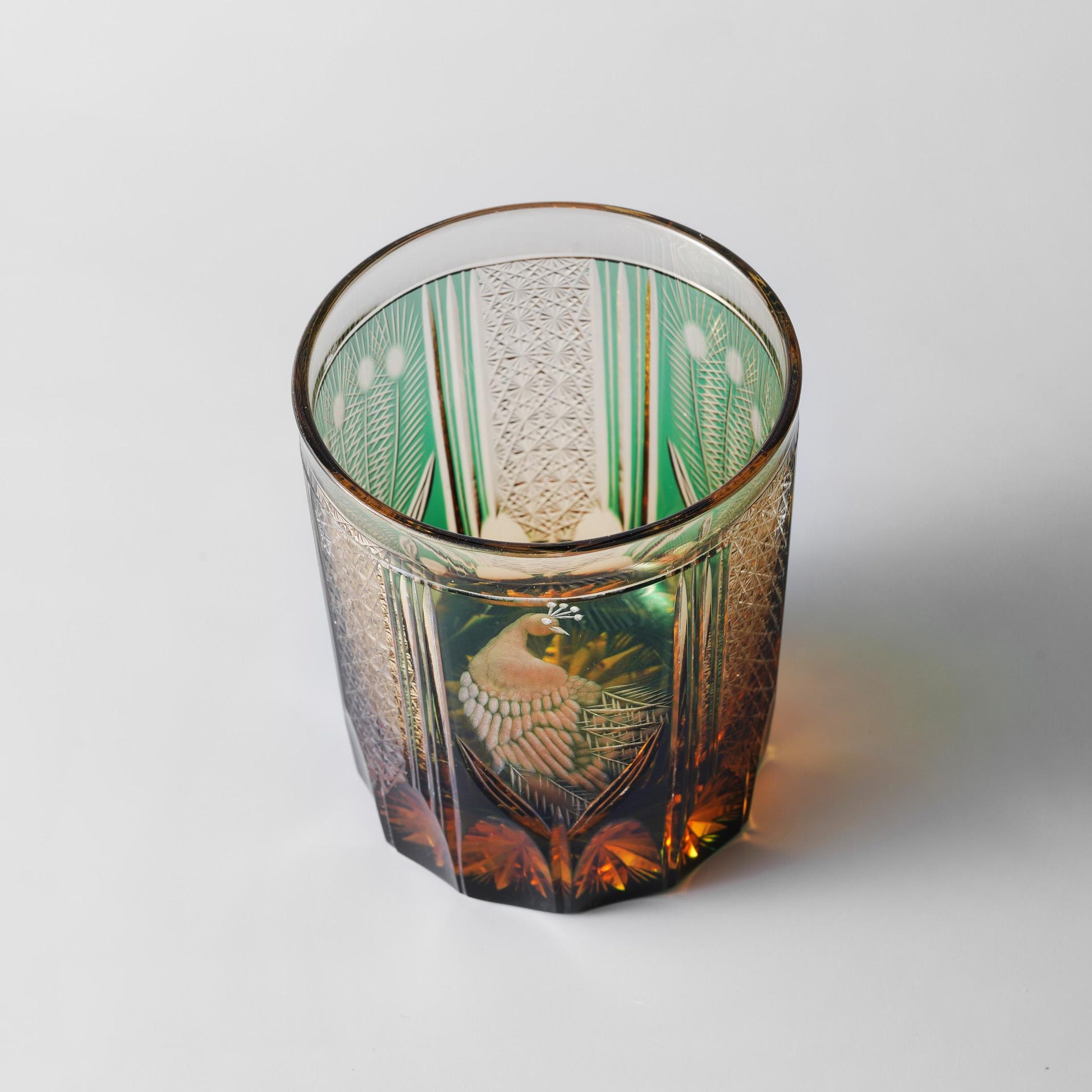 Vitraelle Hand Cut Peacock Emerald Whisky Glass – product image 8