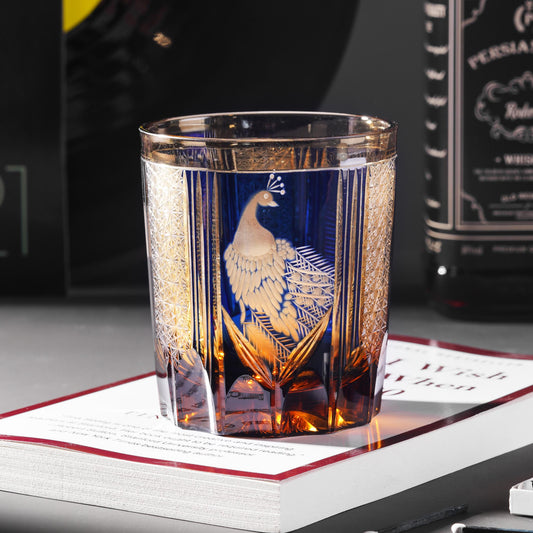 Vitraelle Hand Cut Peacock Emerald Whisky Glass - EA3E – product image 1