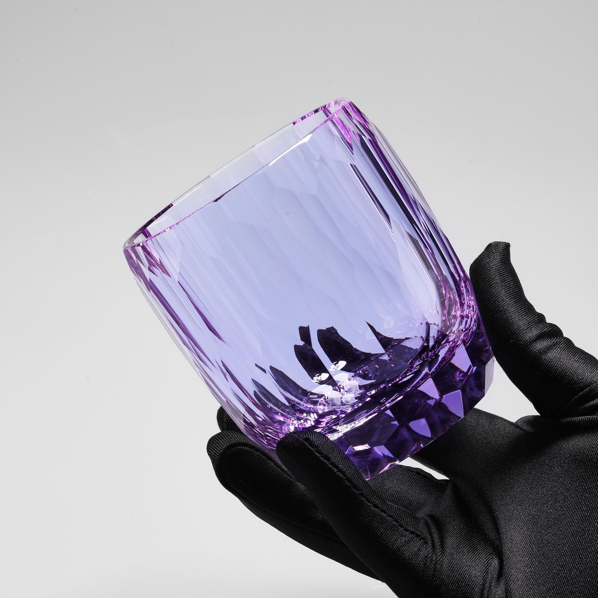 Vitraelle Diamond Cut Purple Whiskey Crystal Glass – product image 3