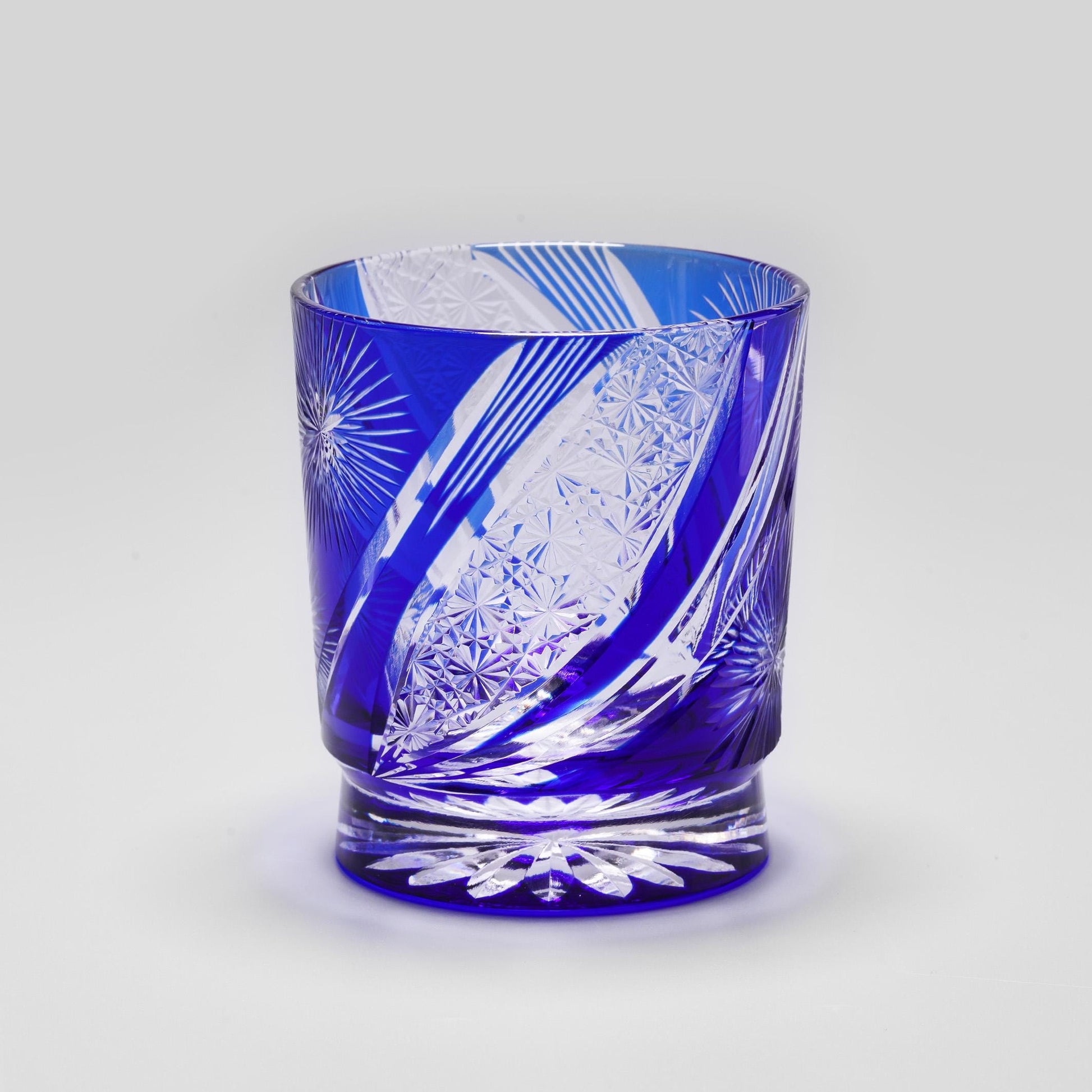 lovecove Handcut Blue Firework Kiriko Crystal Whisky Glass – product image 6
