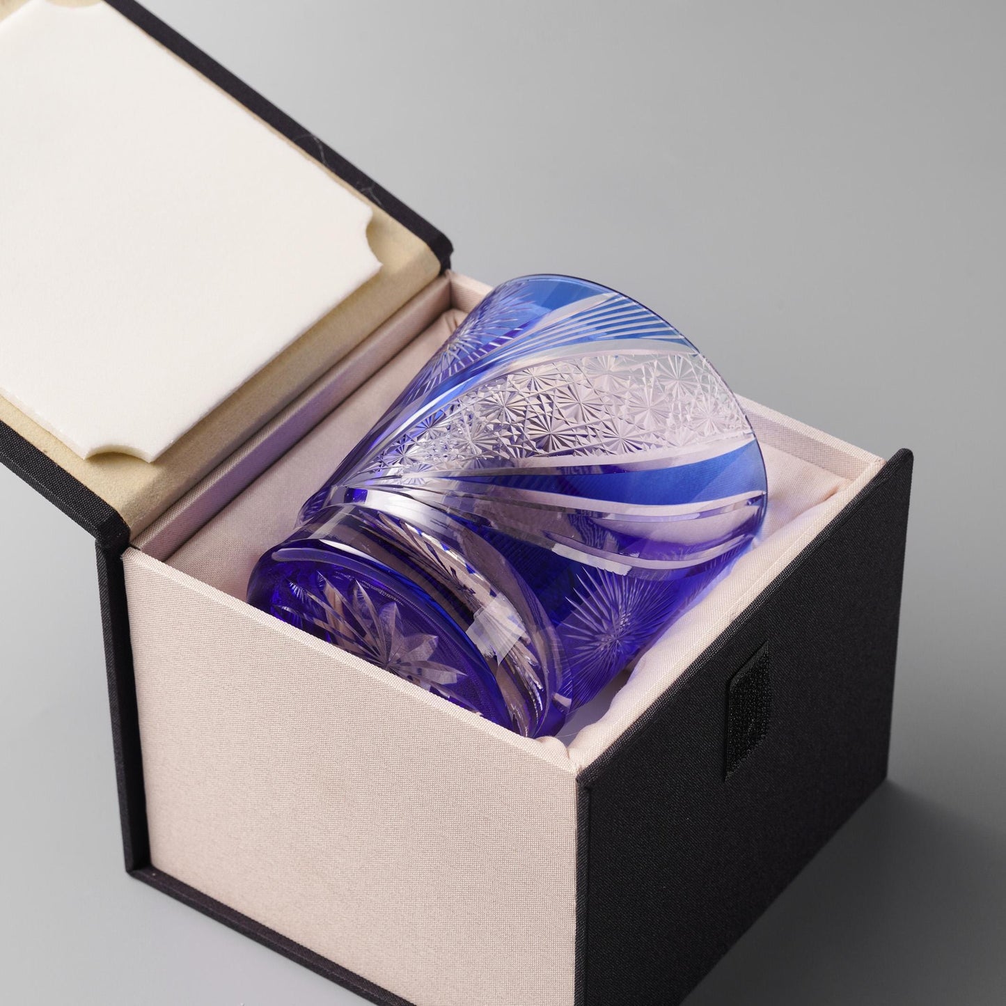 lovecove Handcut Blue Firework Kiriko Crystal Whisky Glass – product image 5