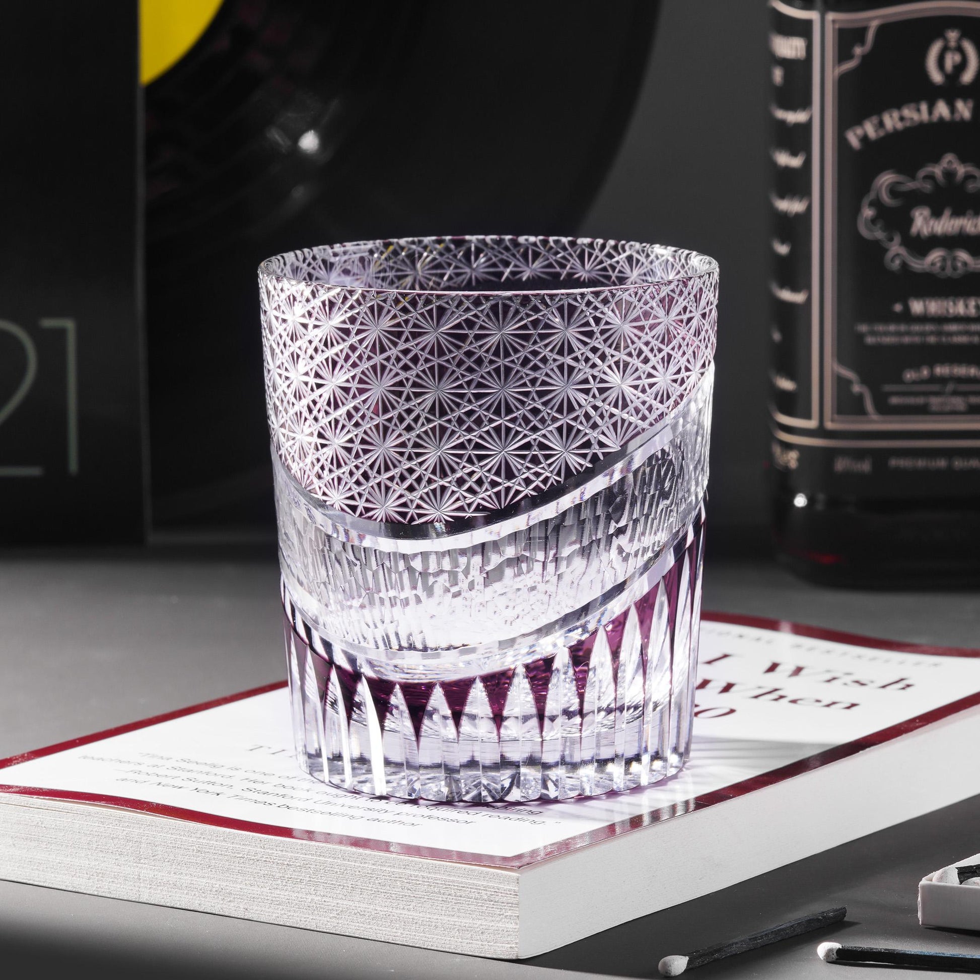 Vitraelle Hand Cut Amethyst Crystal Whisky Glass – product image 1