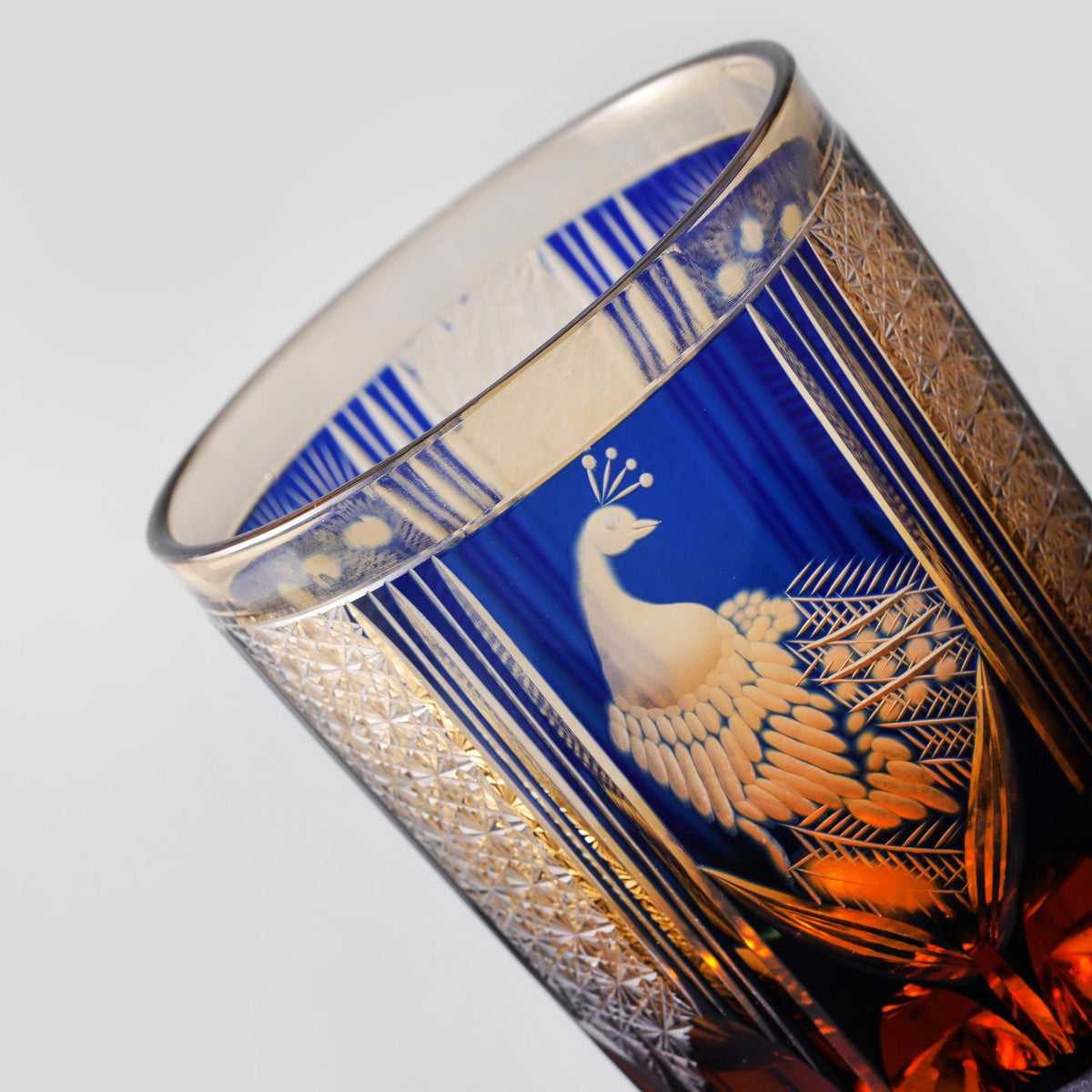 lovecove Hand Cut Peacock Emerald Whisky Glass - EA3E – product image 4