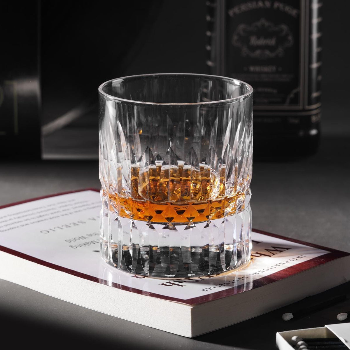 lovecove Hand Cut Barley Kiriko Clear Crystal Whisky Glass – product image 2