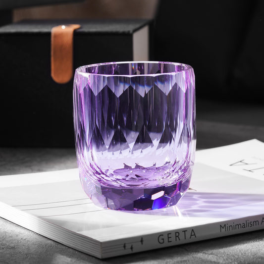 Vitraelle Diamond Cut Purple Whiskey Crystal Glass – product image 2