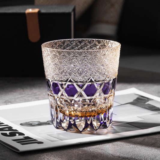 Vitraelle Hand Cut Purple Crystal Whisky Glass – product image 2