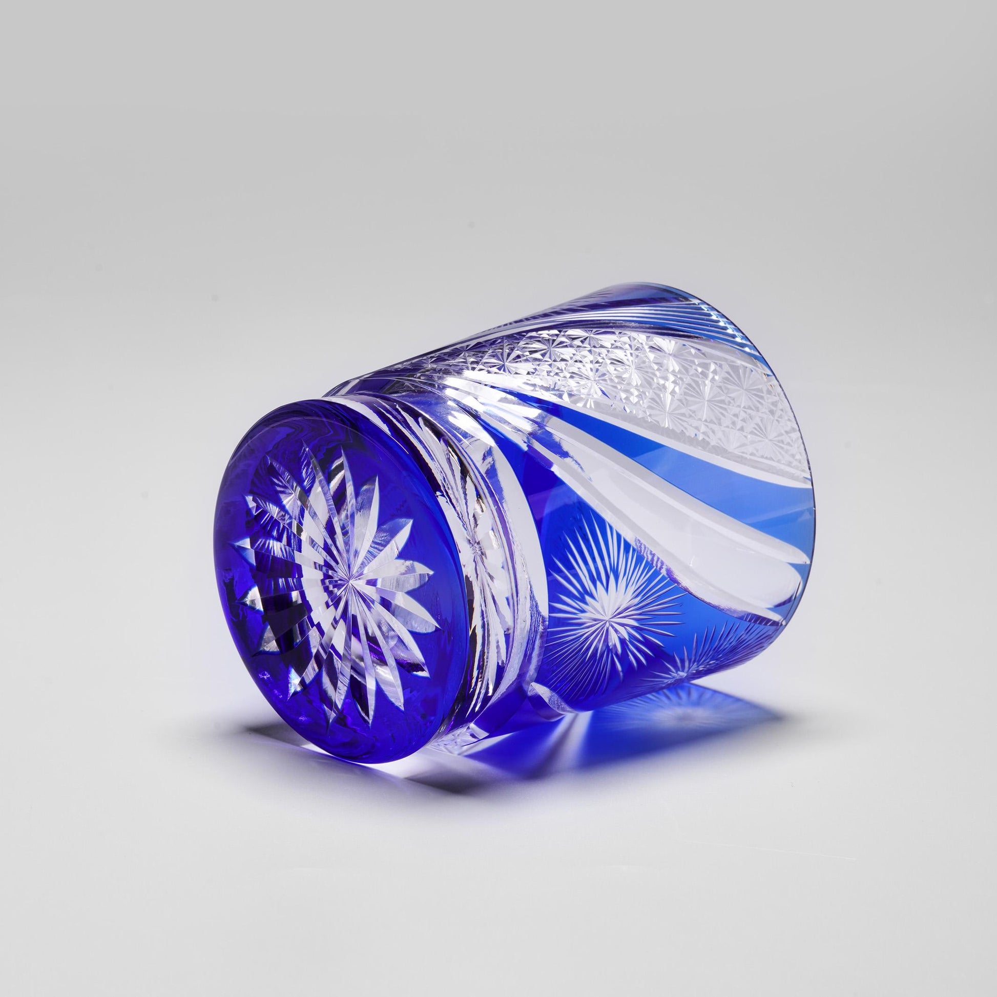 lovecove Handcut Blue Firework Kiriko Crystal Whisky Glass – product image 7