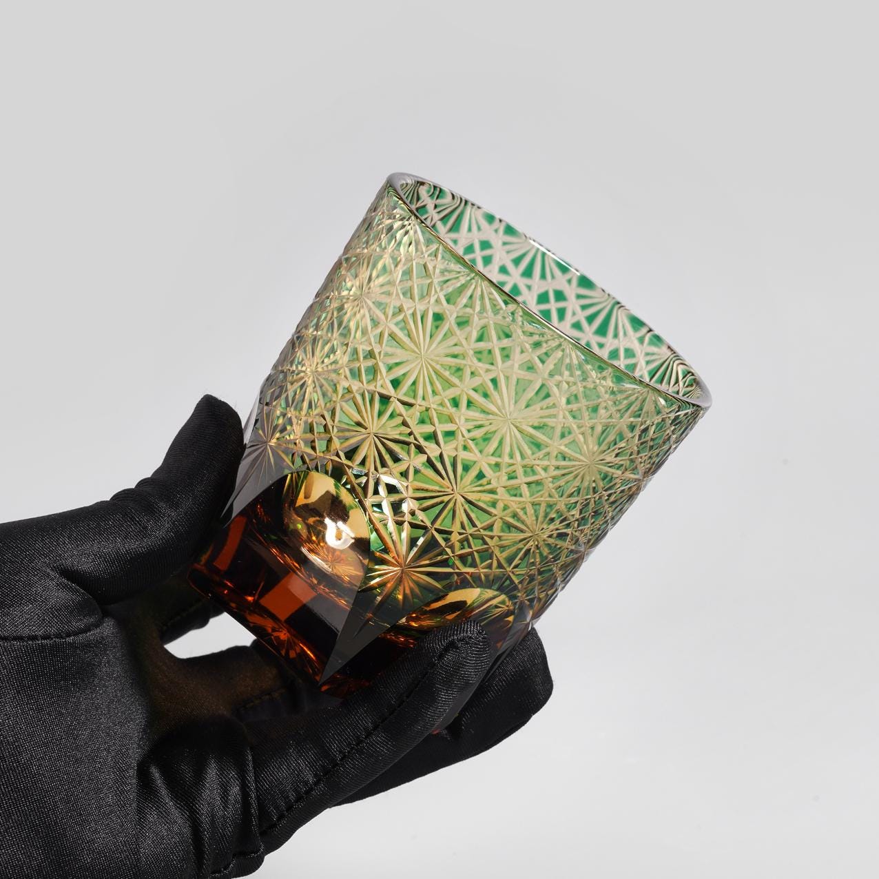 Vitraelle Hand Cut Green Crystal Whisky Glass – product image 3