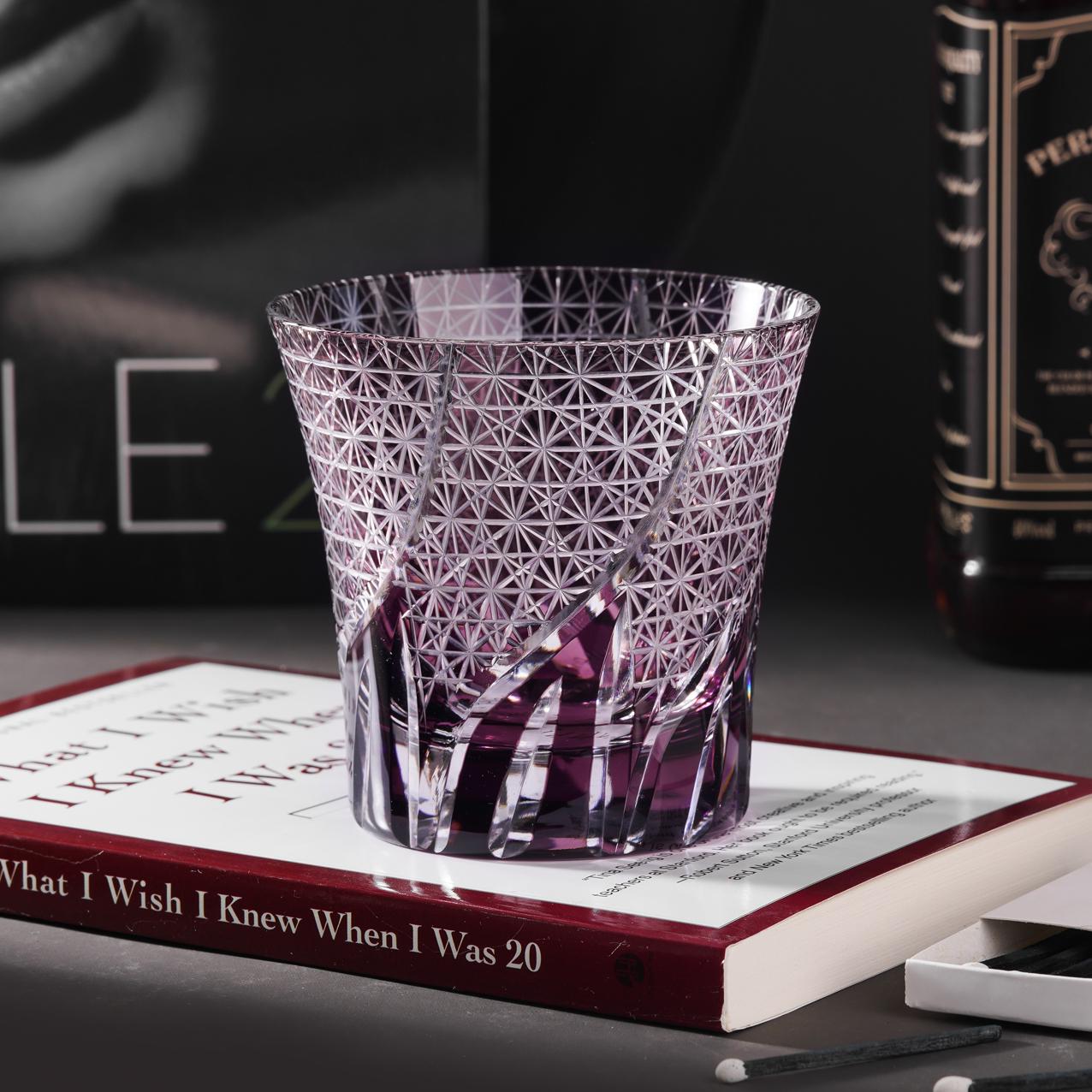 Vitraelle Hand Cut Purple Flame Crystal Glass – product image 1