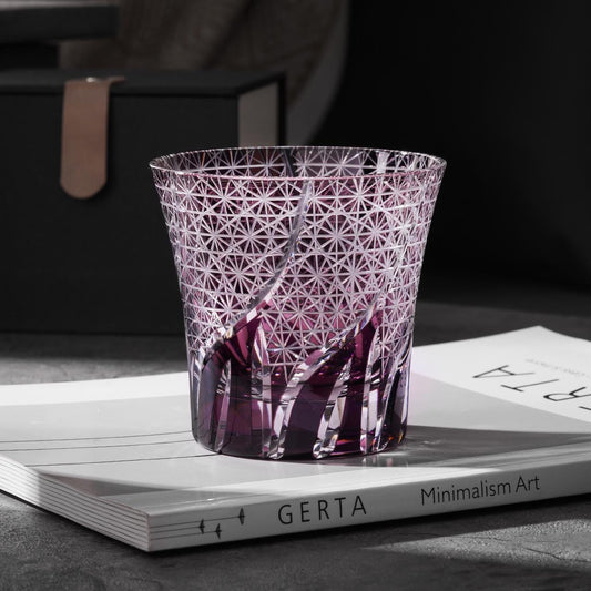 lovecove Hand Cut Purple Flame Crystal Glass – product image 2