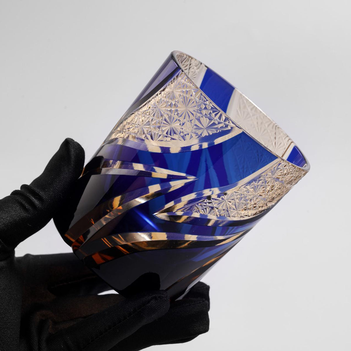 lovecove Hand Cut Blue Flame Whisky Glasses – product image 4