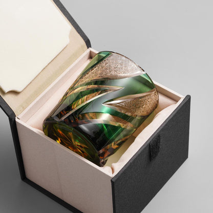 lovecove Hand Cut Green Flame Whisky Glasses – product image 3