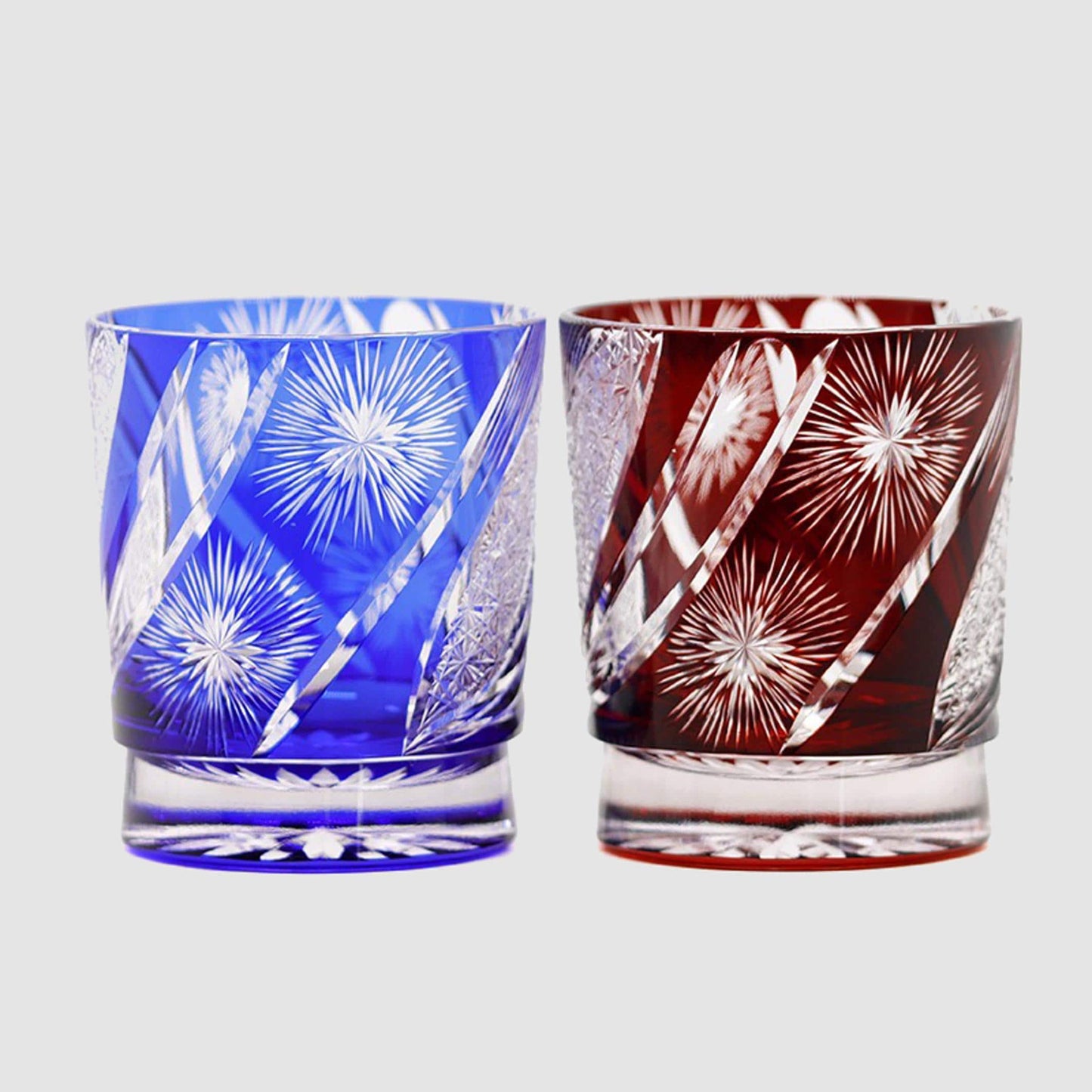 lovecove Handcut Blue Firework Kiriko Crystal Whisky Glass – product image 9
