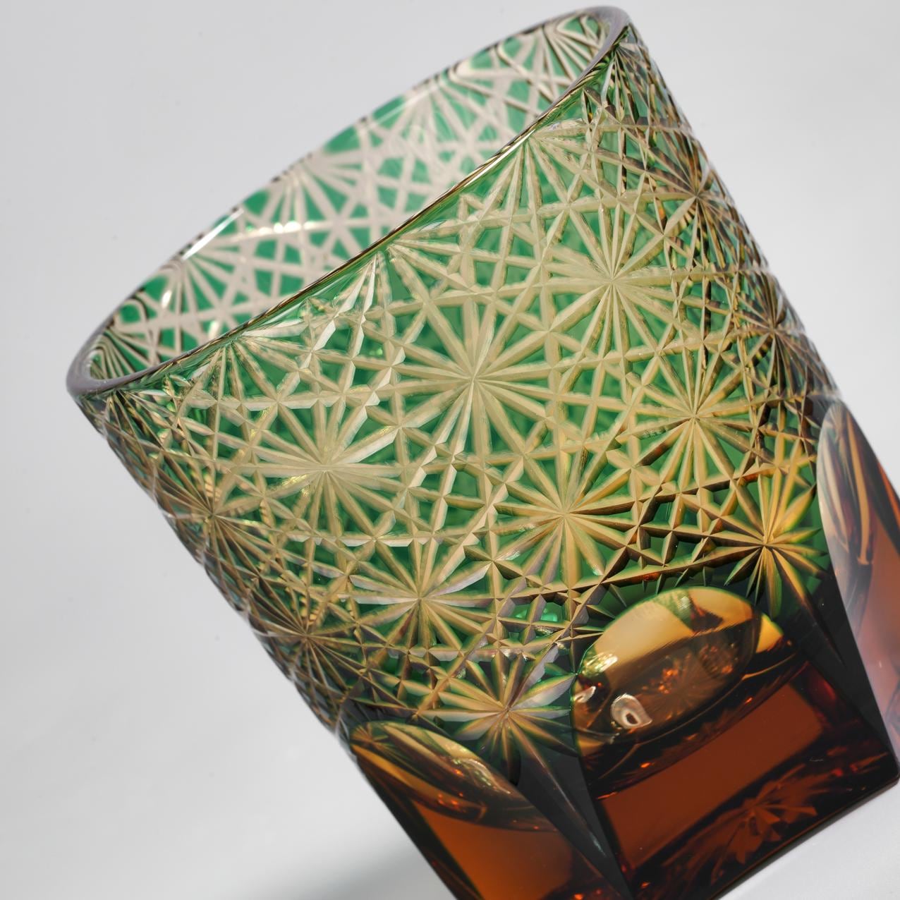 Vitraelle Hand Cut Green Crystal Whisky Glass – product image 4