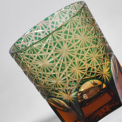 Daisy cut crystal whisky glass