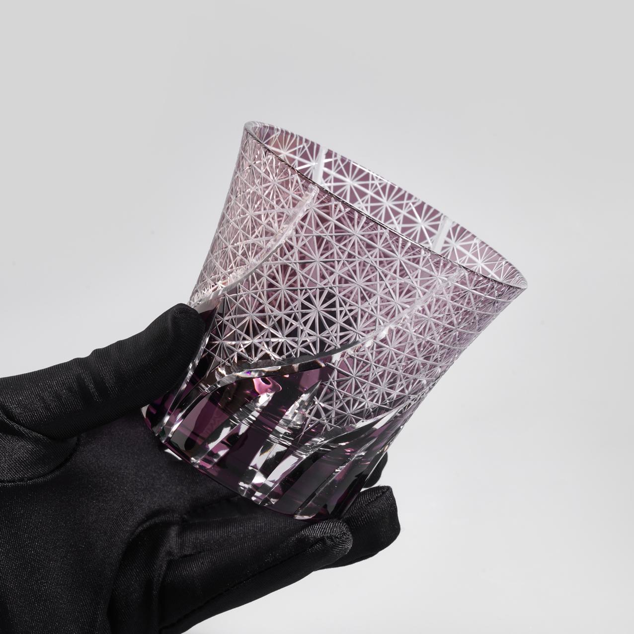 Vitraelle Hand Cut Purple Flame Crystal Glass – product image 3