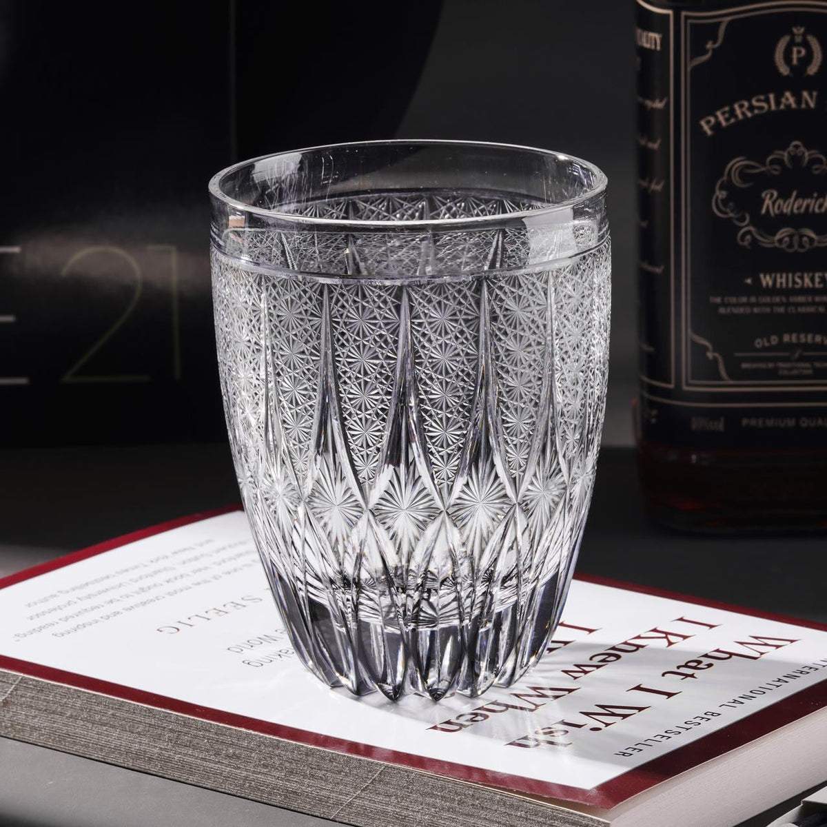 lovecove Hand Cut Rounded Clear Whisky Glass – product image 1