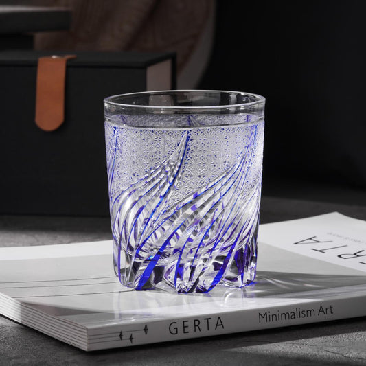 Vitraelle Hand Cut Blue Flame Crystal Glass – product image 2
