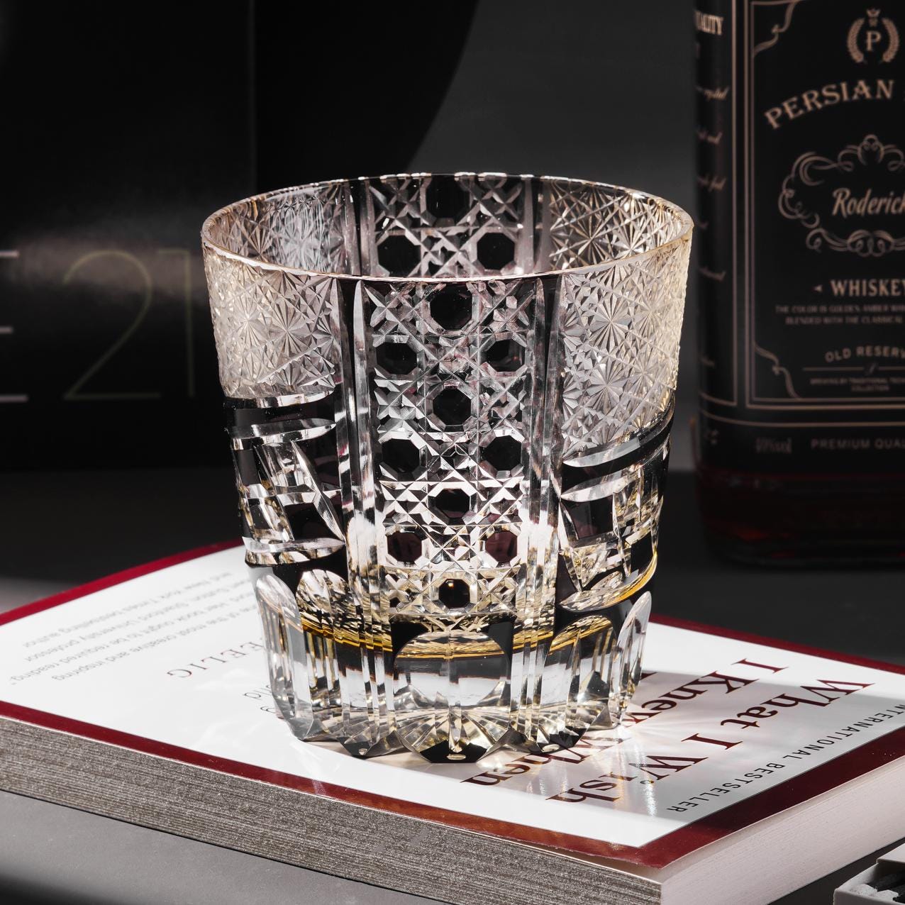 Vitraelle Black Diamond Cut Premium Whisky Glass – product image 1