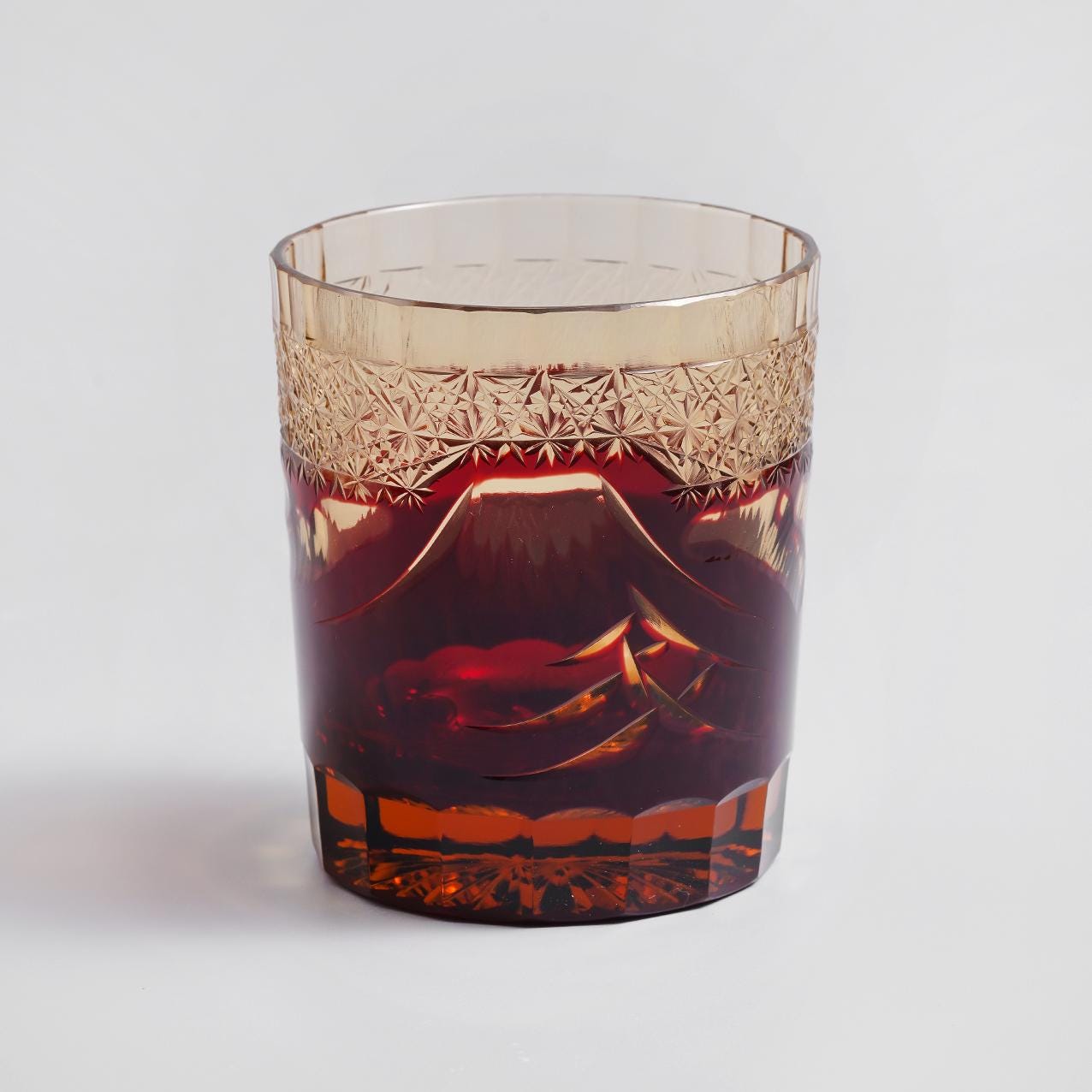 Vitraelle Hand Cut Fuji Red Crystal Whisky Glass – product image 8