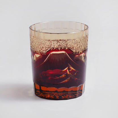 lovecove Hand Cut Fuji Red Crystal Whisky Glass – product image 8