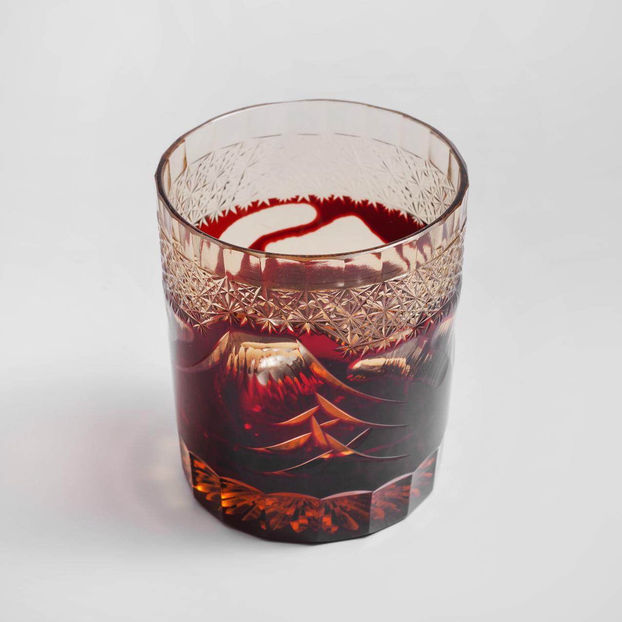 Vitraelle Hand Cut Fuji Red Crystal Whisky Glass – product image 7