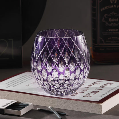 lovecove Hand Cut Raindrop Purple Crystal Glass – product image 1