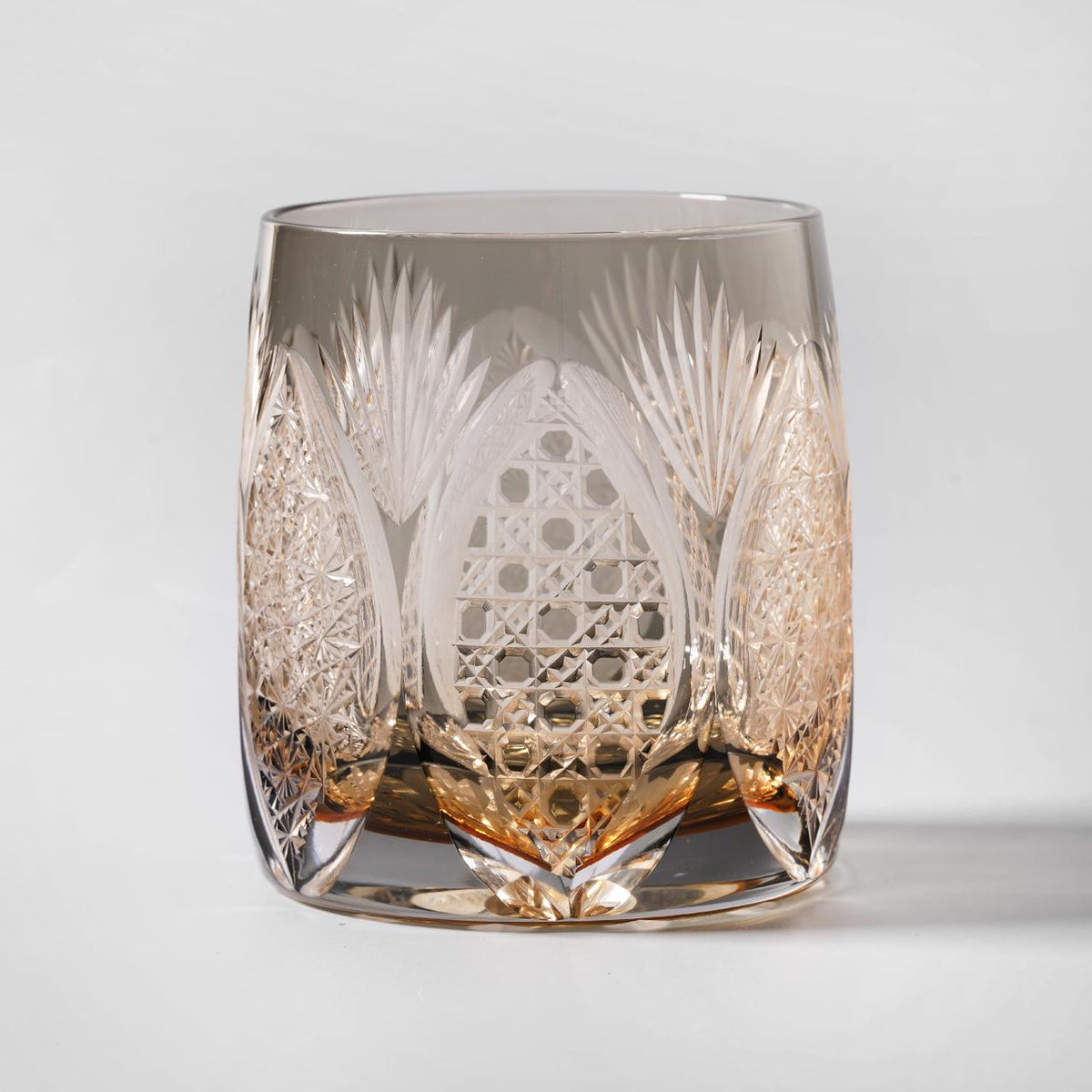 lovecove Hand Cut Amber Whisky Rocks Glass – product image 7