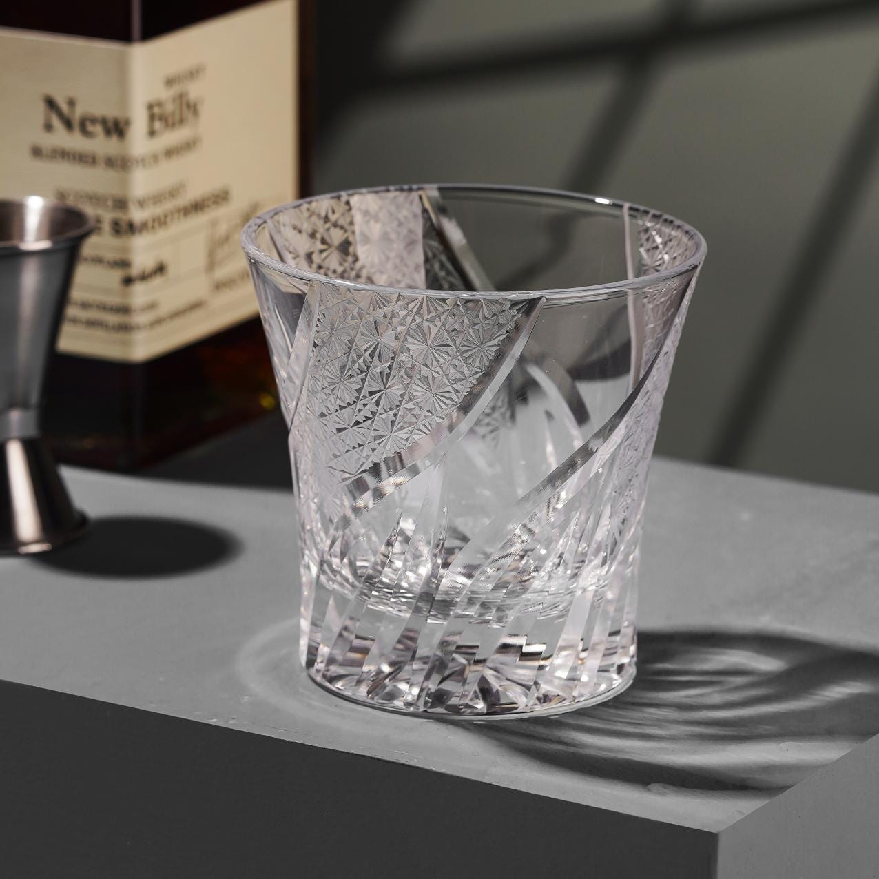 lovecove Vintage Kiriko Bourbon Clear Crystal Whisky Glass – product image 1