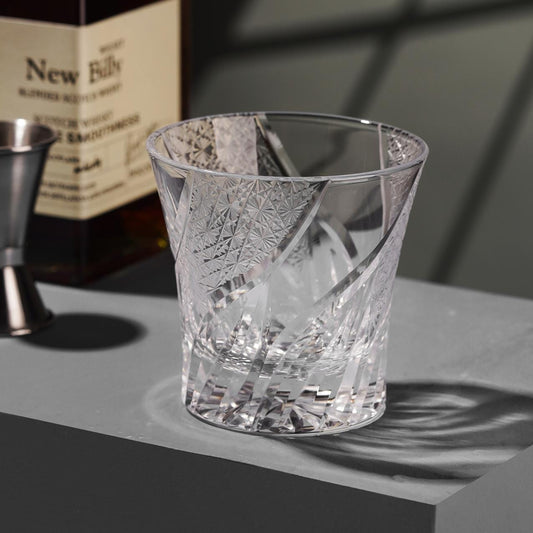 lovecove Vintage Kiriko Bourbon Clear Crystal Whisky Glass – product image 1