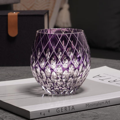 lovecove Hand Cut Raindrop Purple Crystal Glass – product image 2