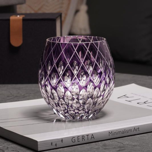 Vitraelle Hand Cut Raindrop Purple Crystal Glass – product image 2