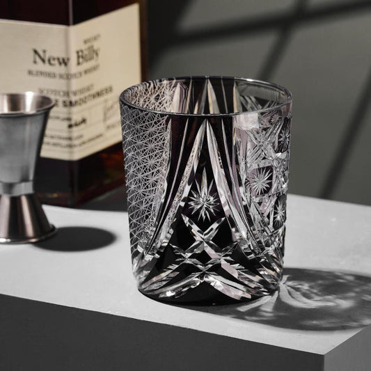 Vitraelle Vintage Kiriko Black Luxury Crystal Whisky Glass – product image 1