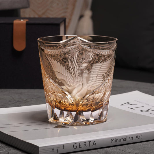 lovecove Hand Cut Luxury Phoenix Crystal Whiskey Glass – product image 2