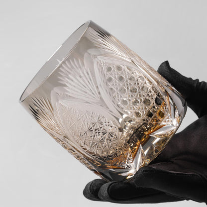 lovecove Hand Cut Amber Whisky Rocks Glass – product image 4